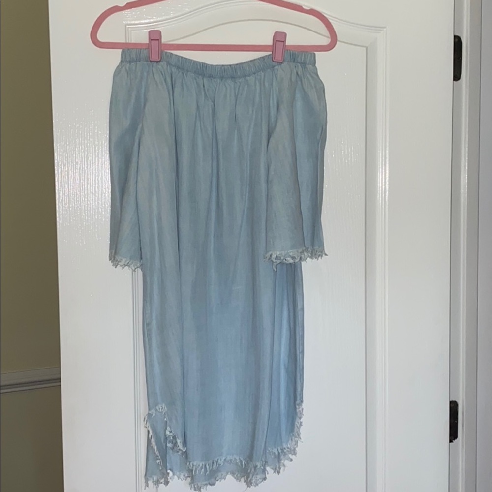 Off-The-Shouler Denim Dress